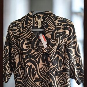 Jacket Ecologie by jacket size med animal print NWT brown beige lined bu…